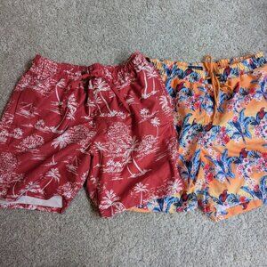 2 Pairs Of Men's Swim Trunks Old Navy Club Room Medium